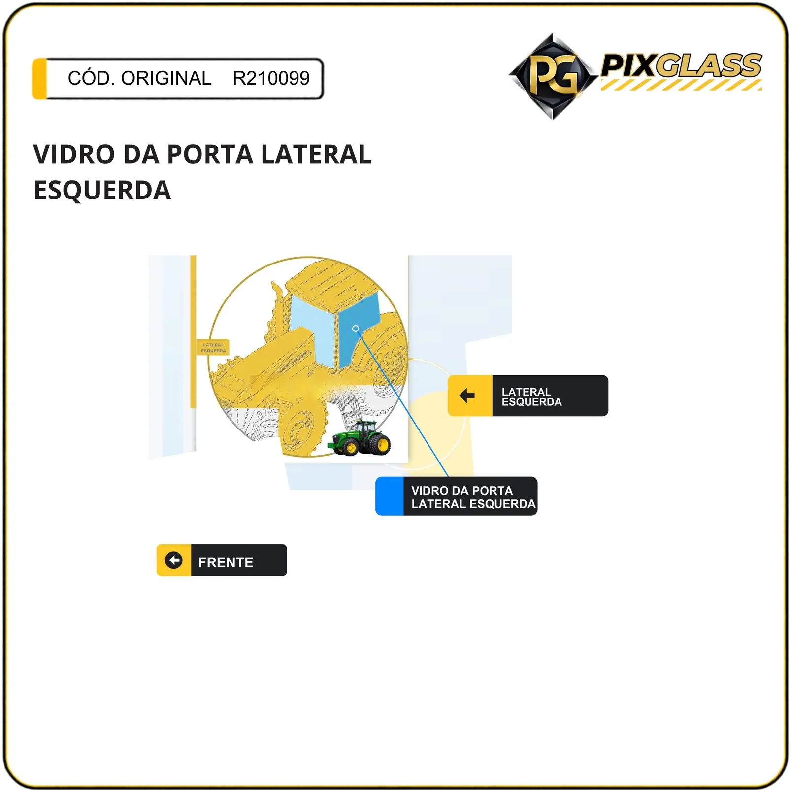 Vidro DA Porta Lateral Esquerda