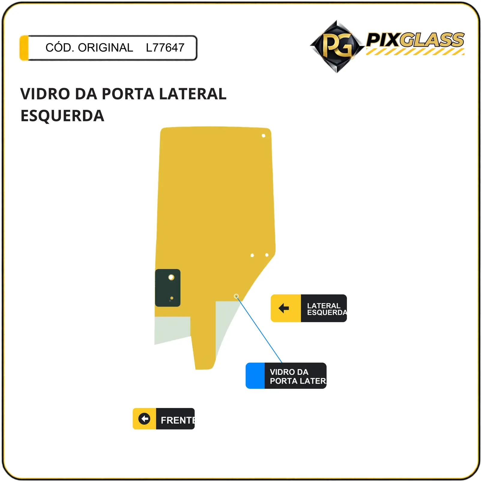 Vidro DA Porta Lateral Esquerda