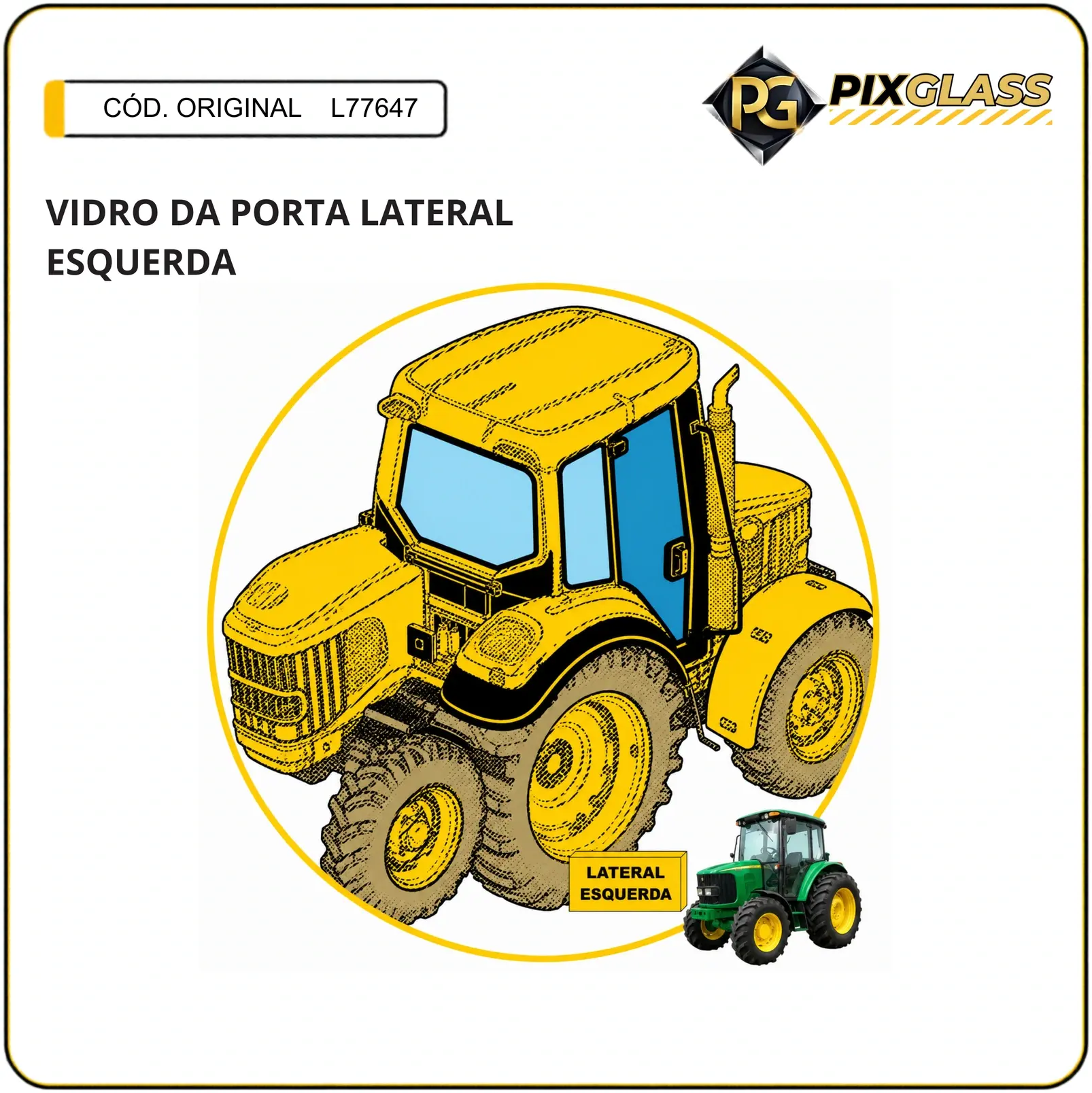 Vidro DA Porta Lateral Esquerda