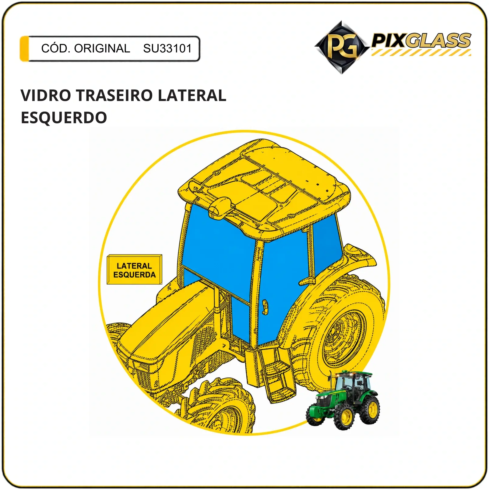 Vidro Traseiro Lateral Esquerdo
