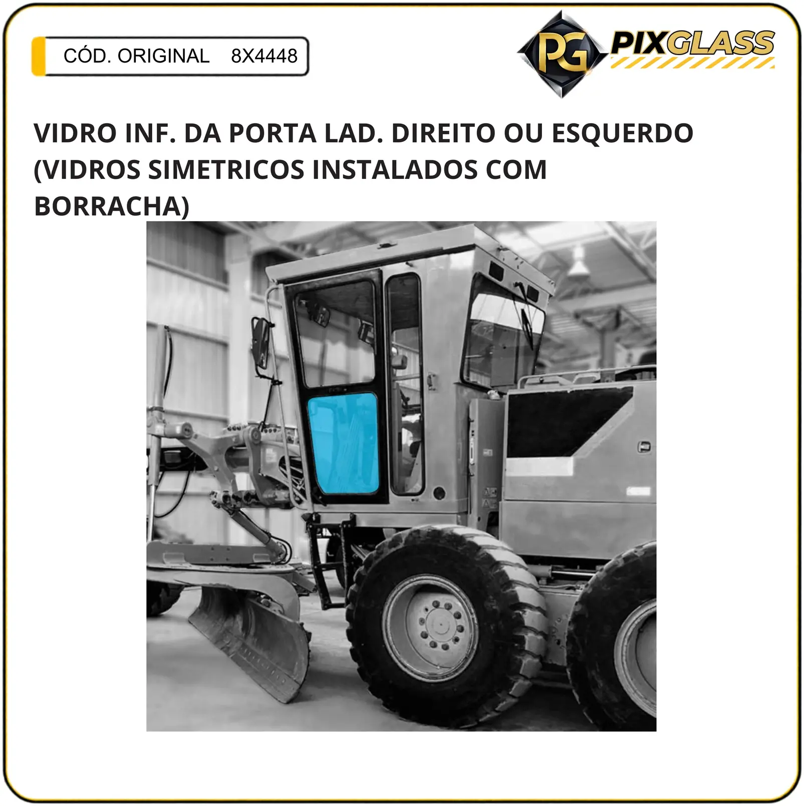 Vidro Inf. DA Porta Lad. Direito OU Esquerdo (vidros Simetricos Instalados COM Borracha)