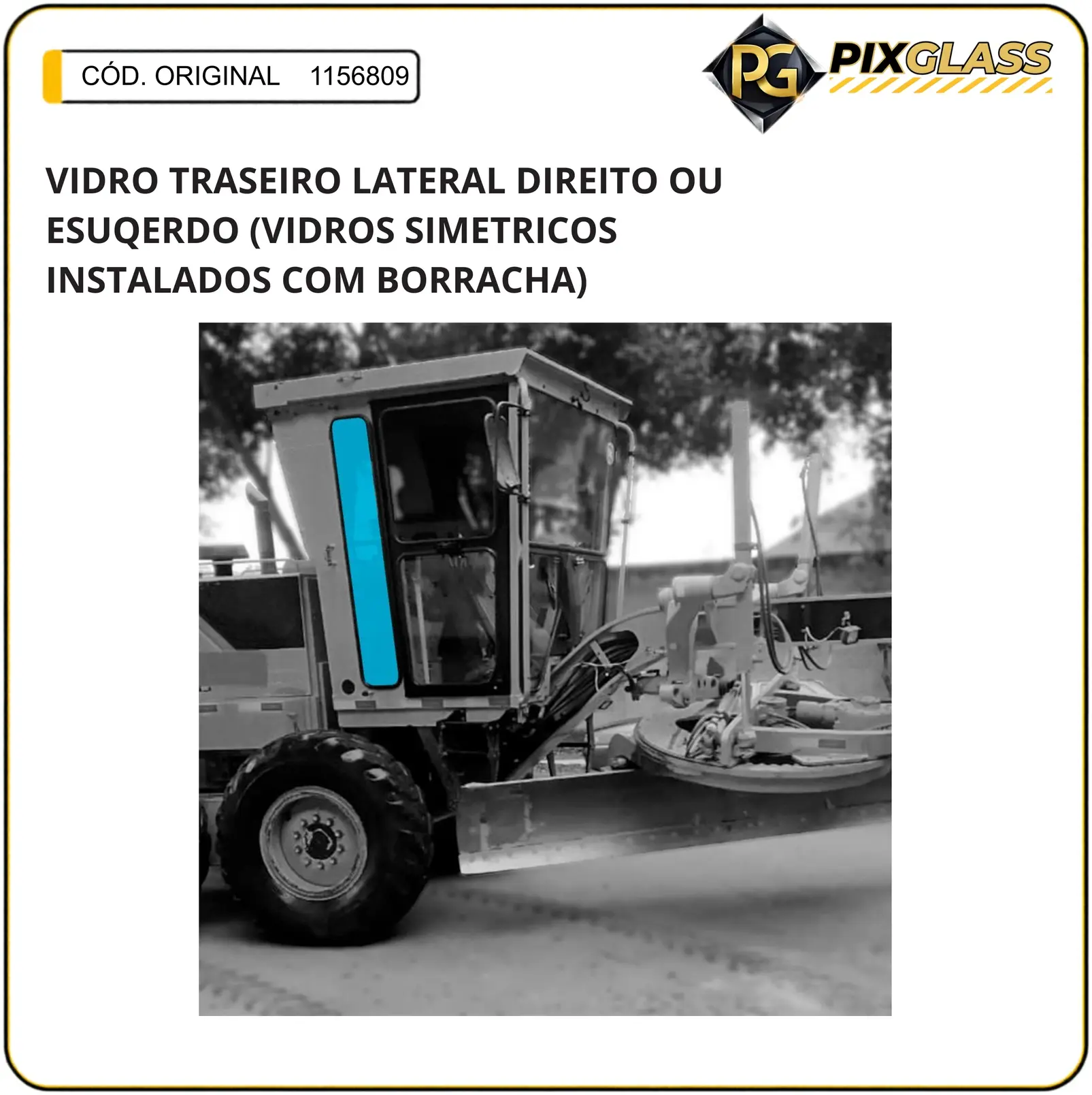 Vidro Traseiro Lateral Direito OU Esuqerdo (vidros Simetricos Instalados COM Borracha)