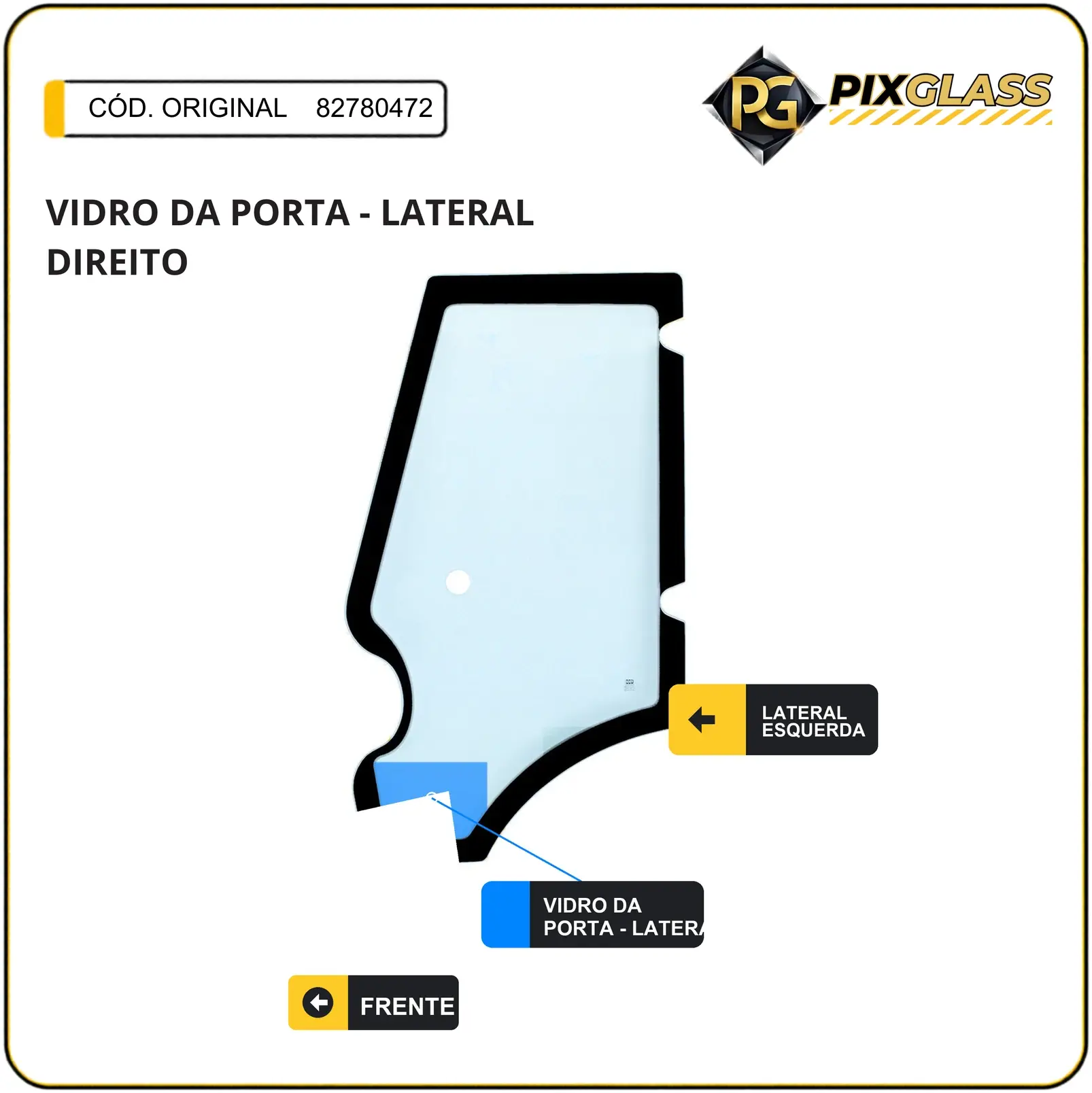 Vidro DA Porta - Lateral Esquerdo