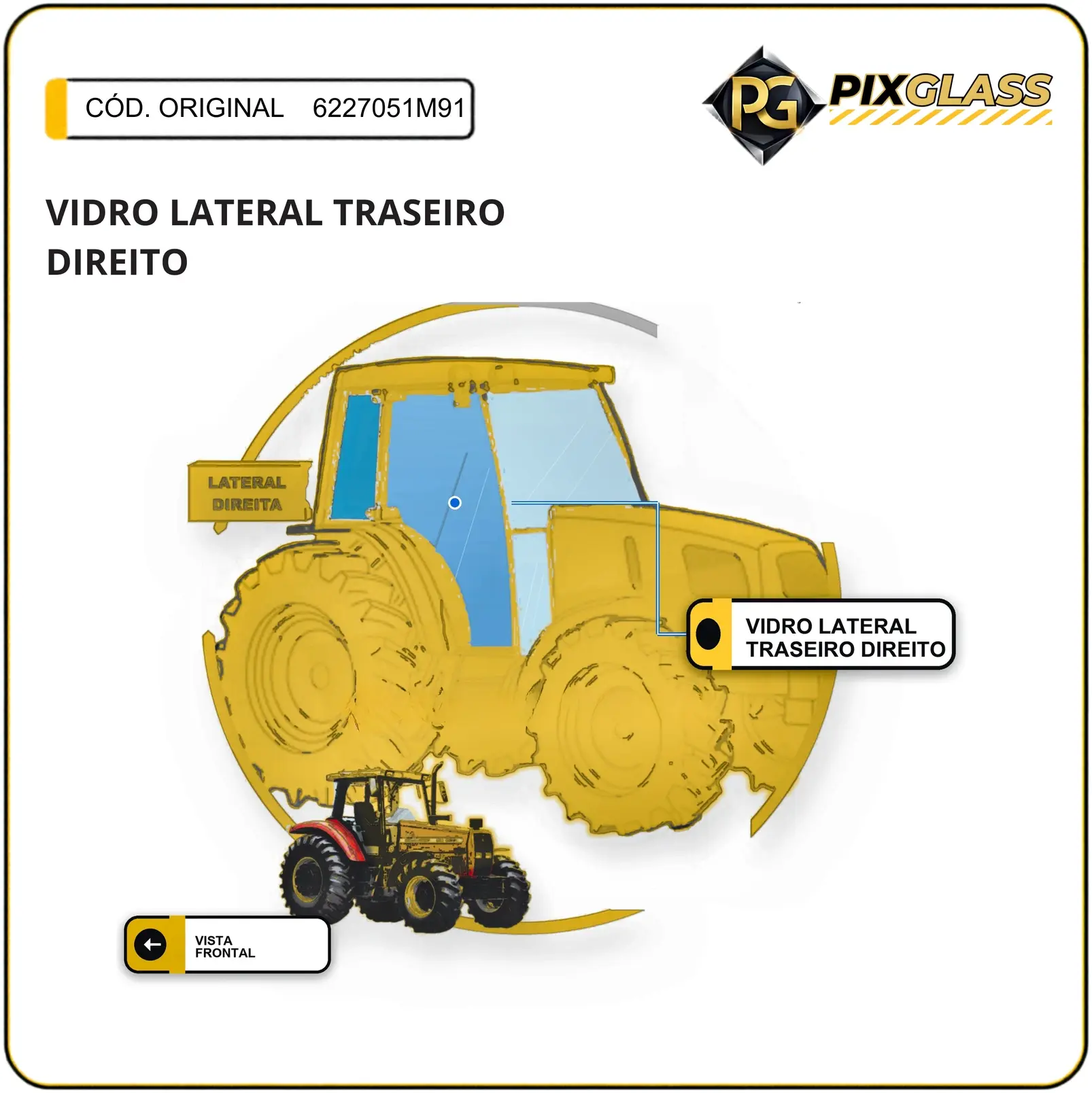 Vidro Lateral Traseiro Direito