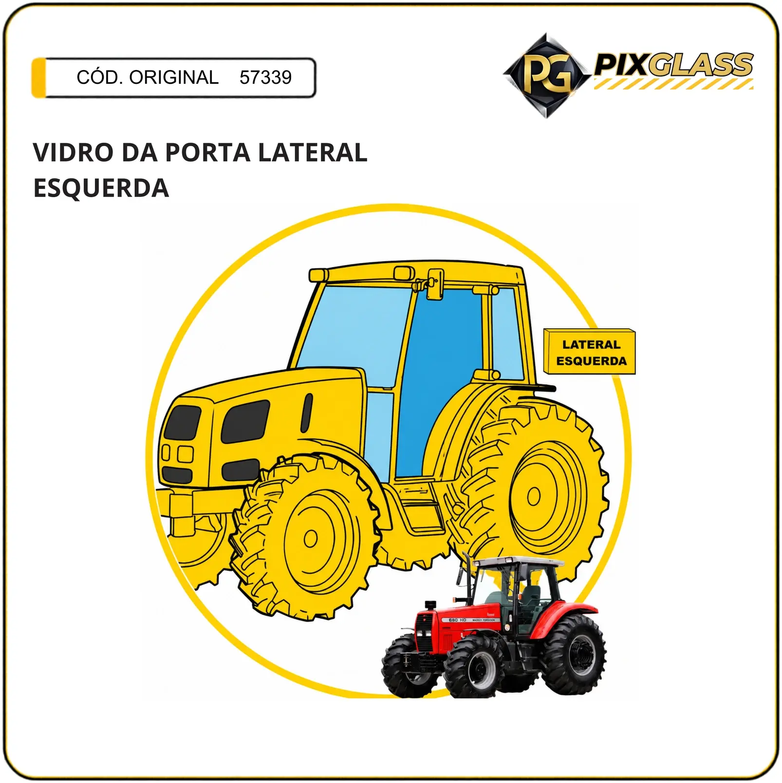 Vidro DA Porta Lateral Esquerda