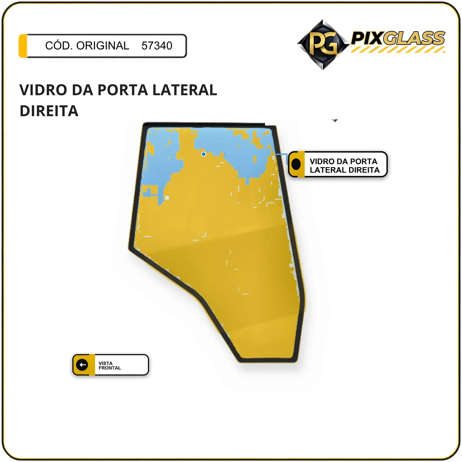Vidro DA Porta Lateral Direita