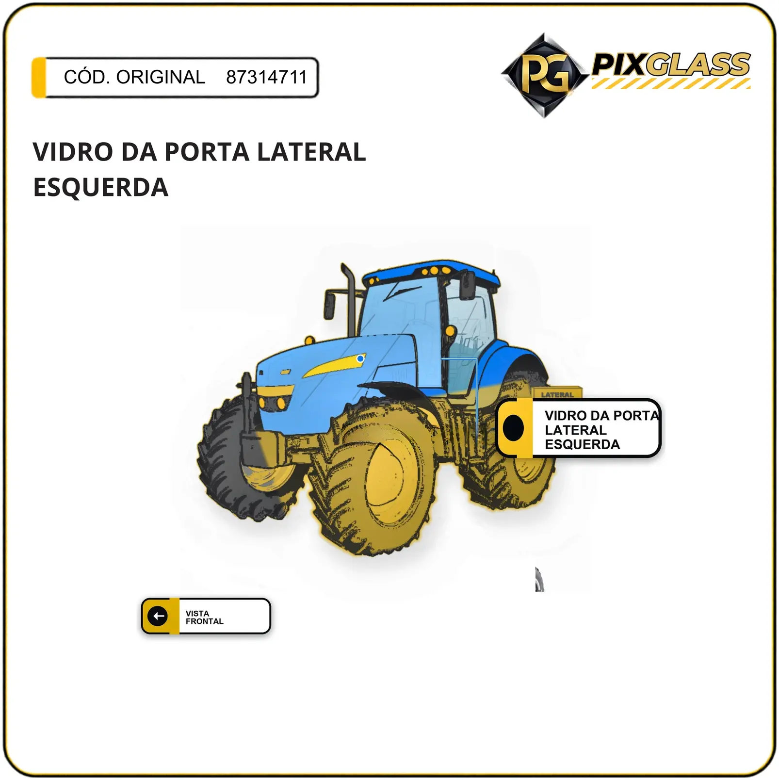 Vidro DA Porta Lateral Esquerda