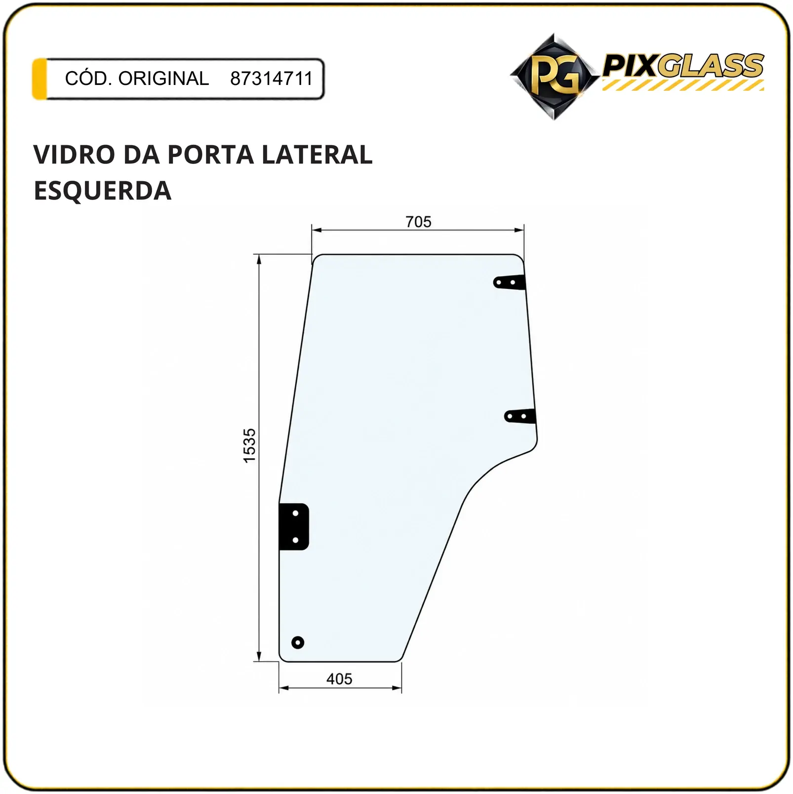 Vidro DA Porta Lateral Esquerda