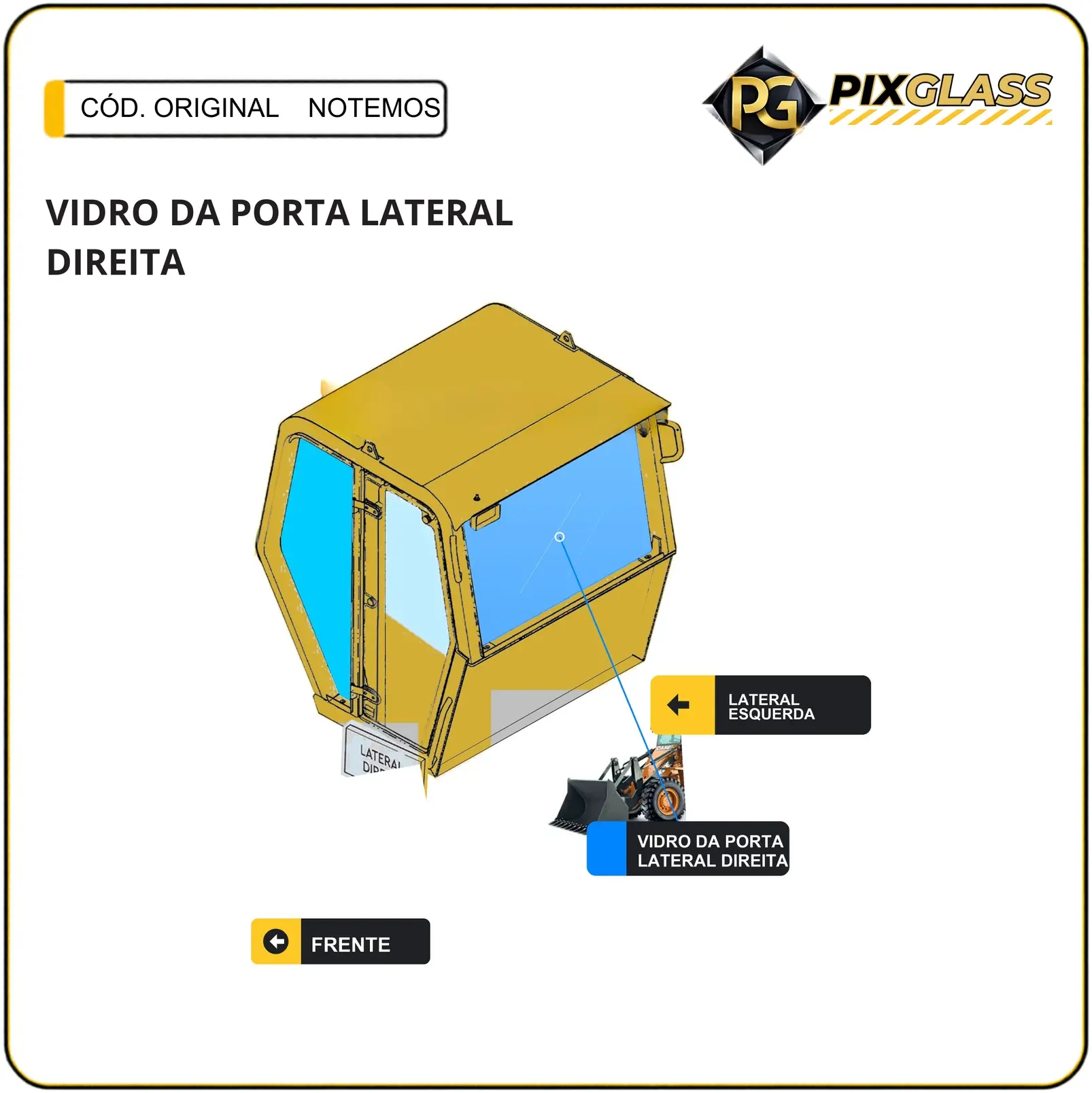 Vidro DA Porta Lateral Direita