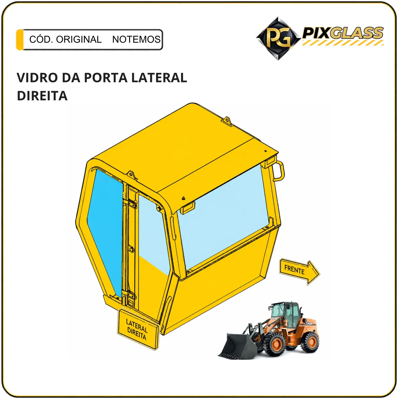 Vidro DA Porta Lateral Direita
