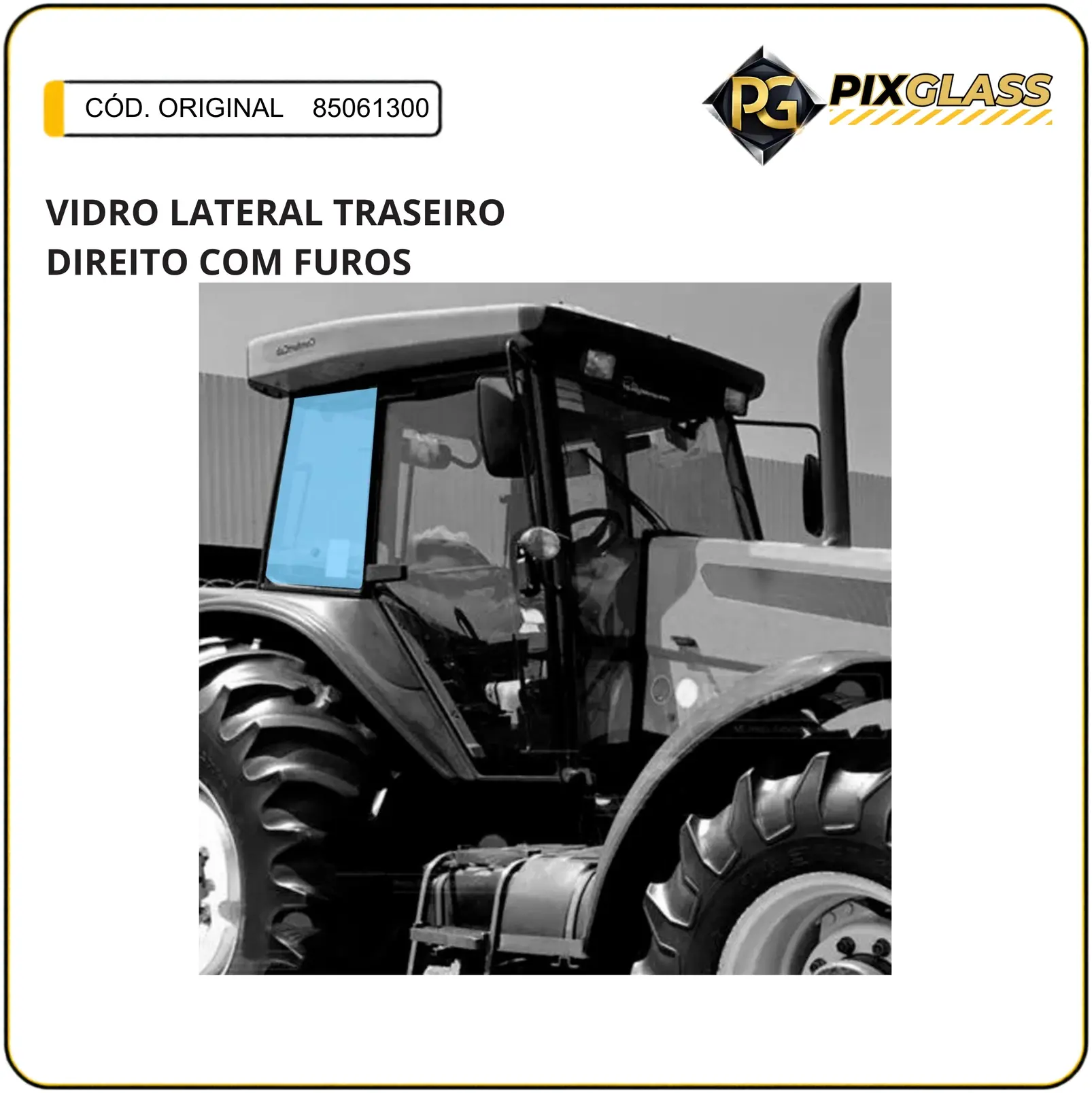 Vidro Lateral Traseiro Direito COM Furos