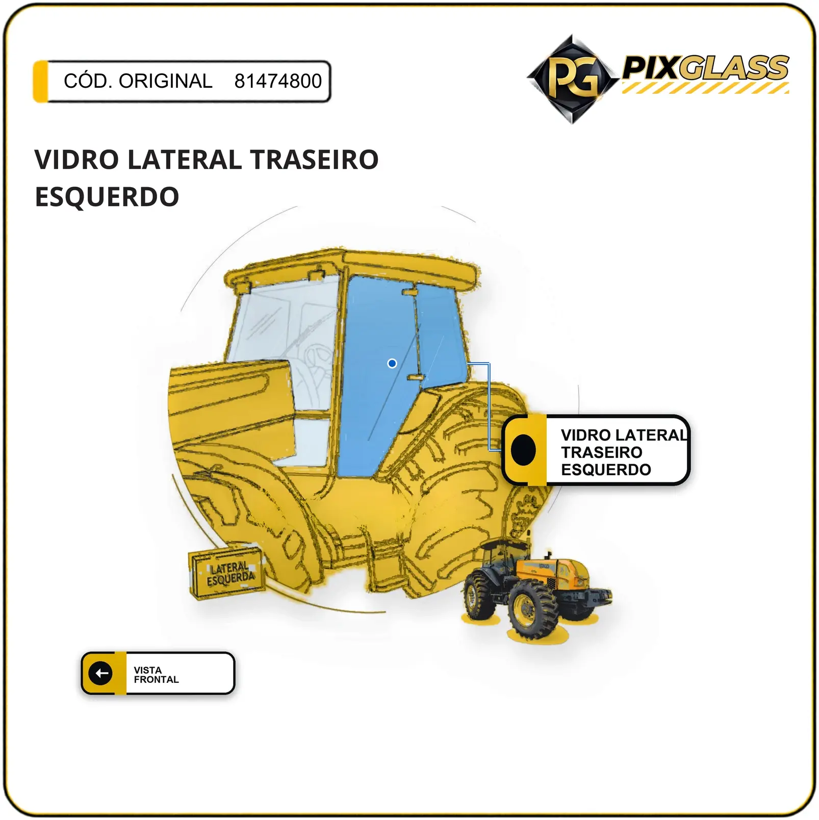 Vidro Lateral Traseiro Esquerdo