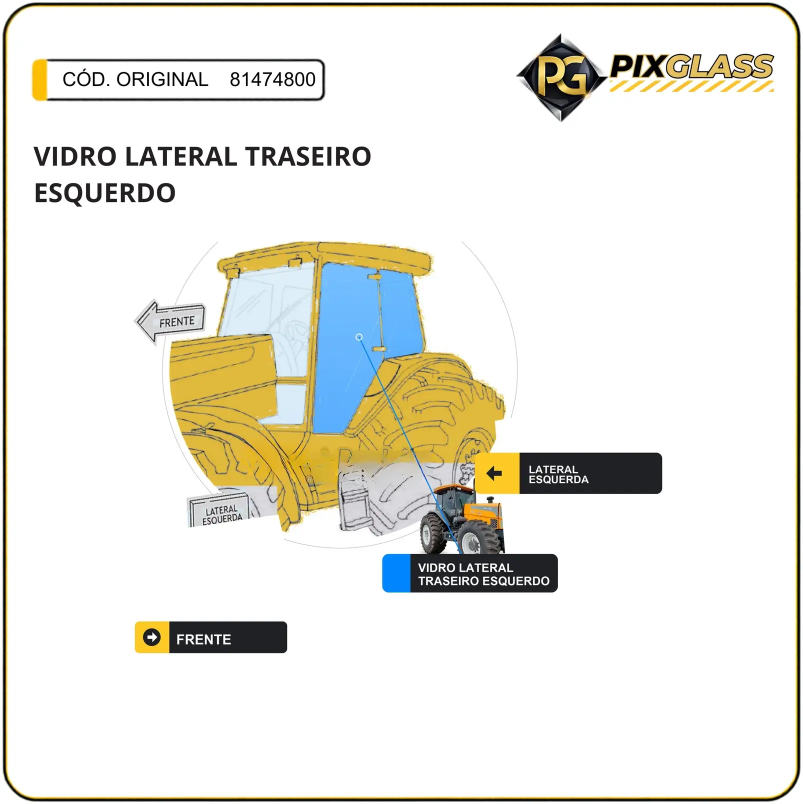 Vidro Lateral Traseiro Esquerdo
