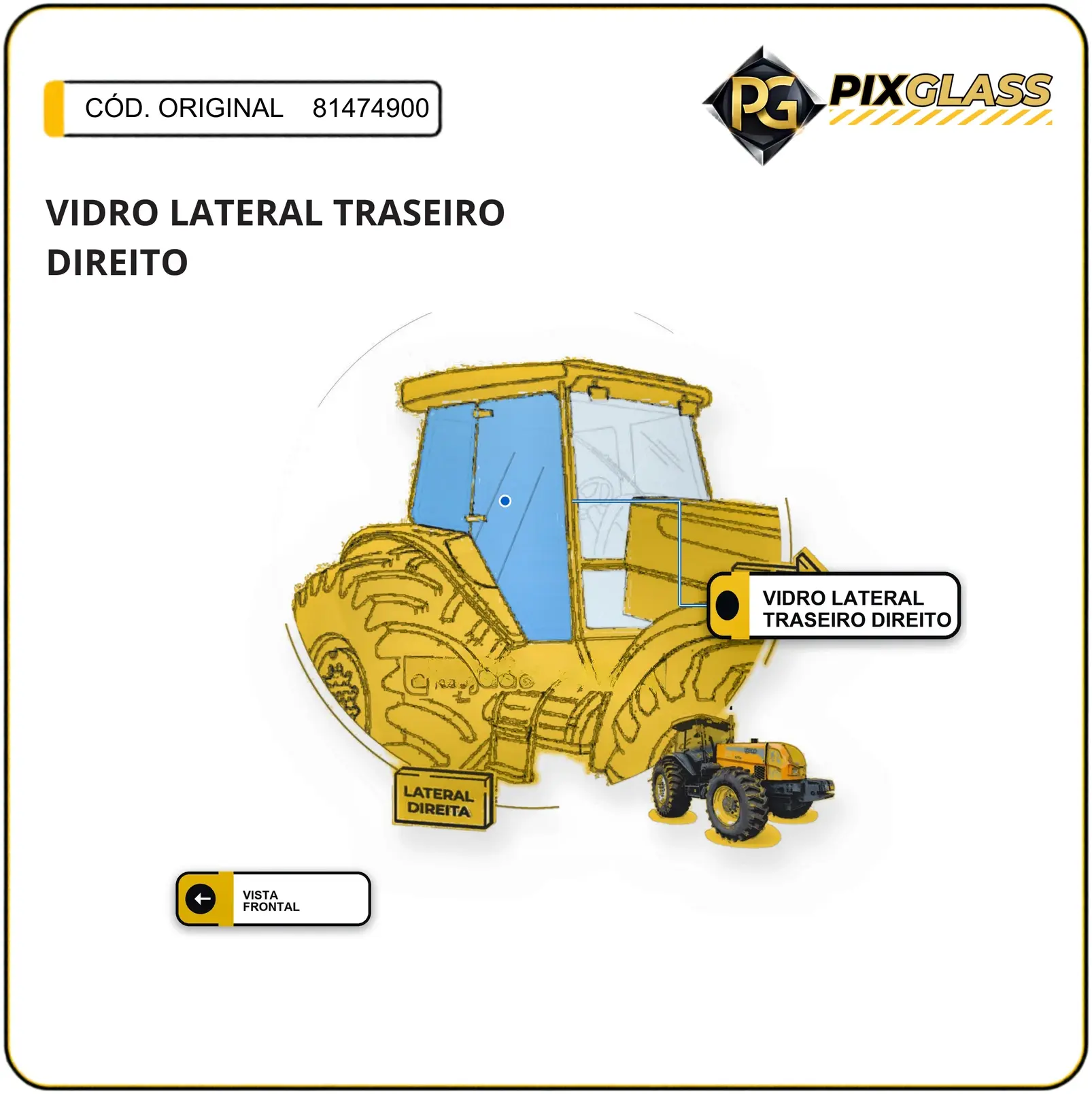 Vidro Lateral Traseiro Direito