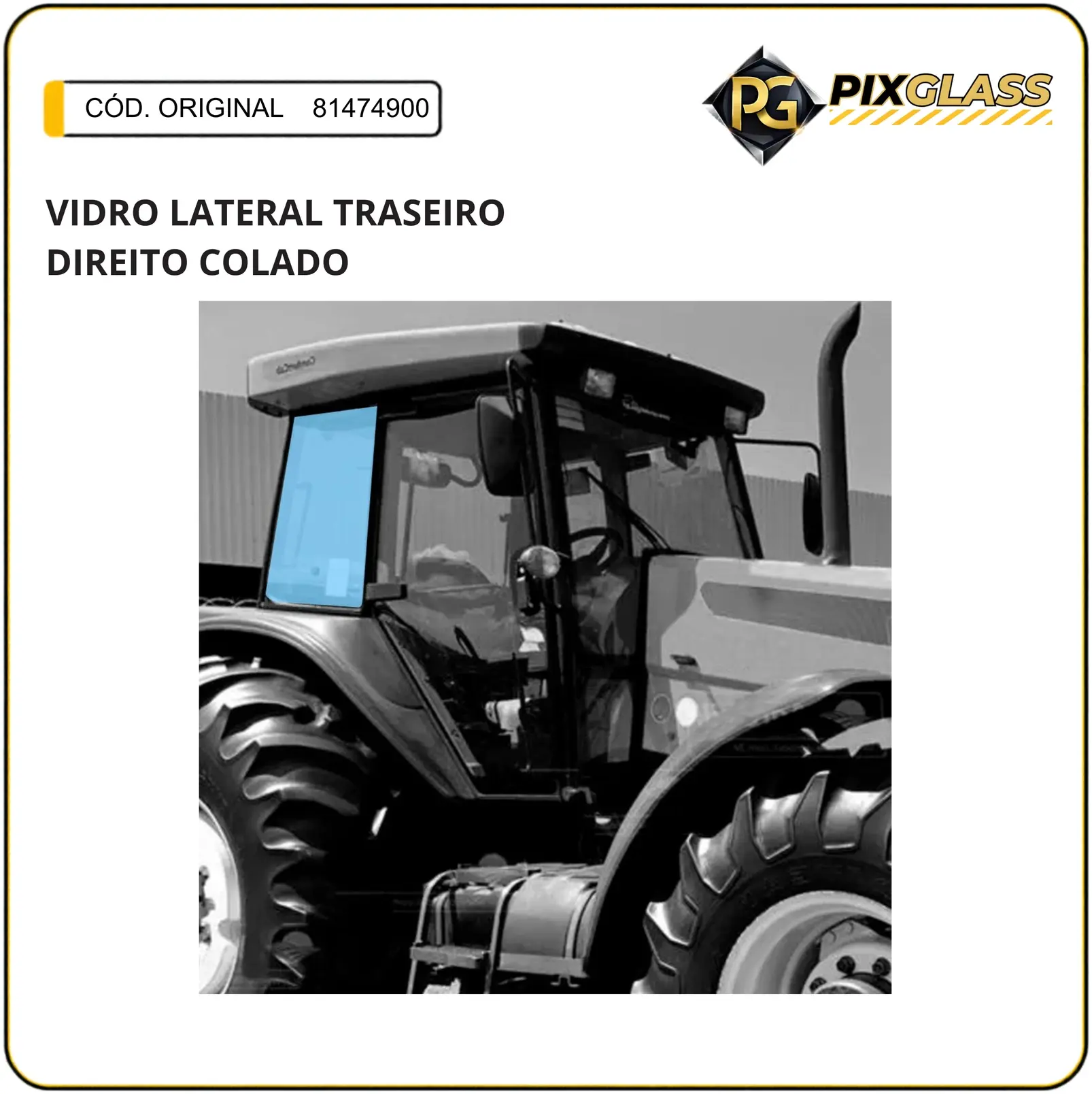 Vidro Lateral Traseiro Direito Colado