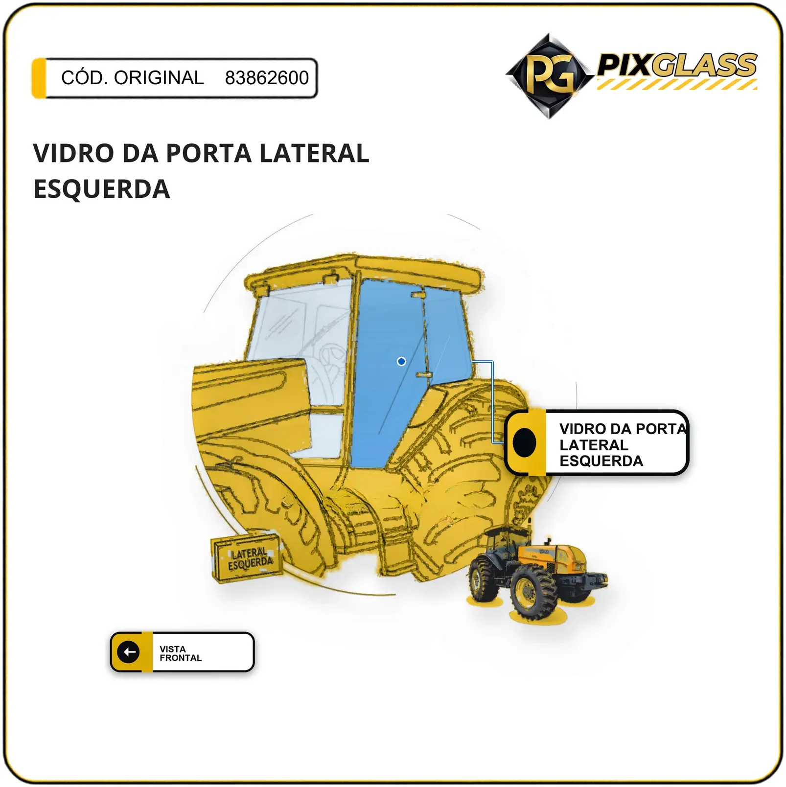 Vidro DA Porta Lateral Esquerda