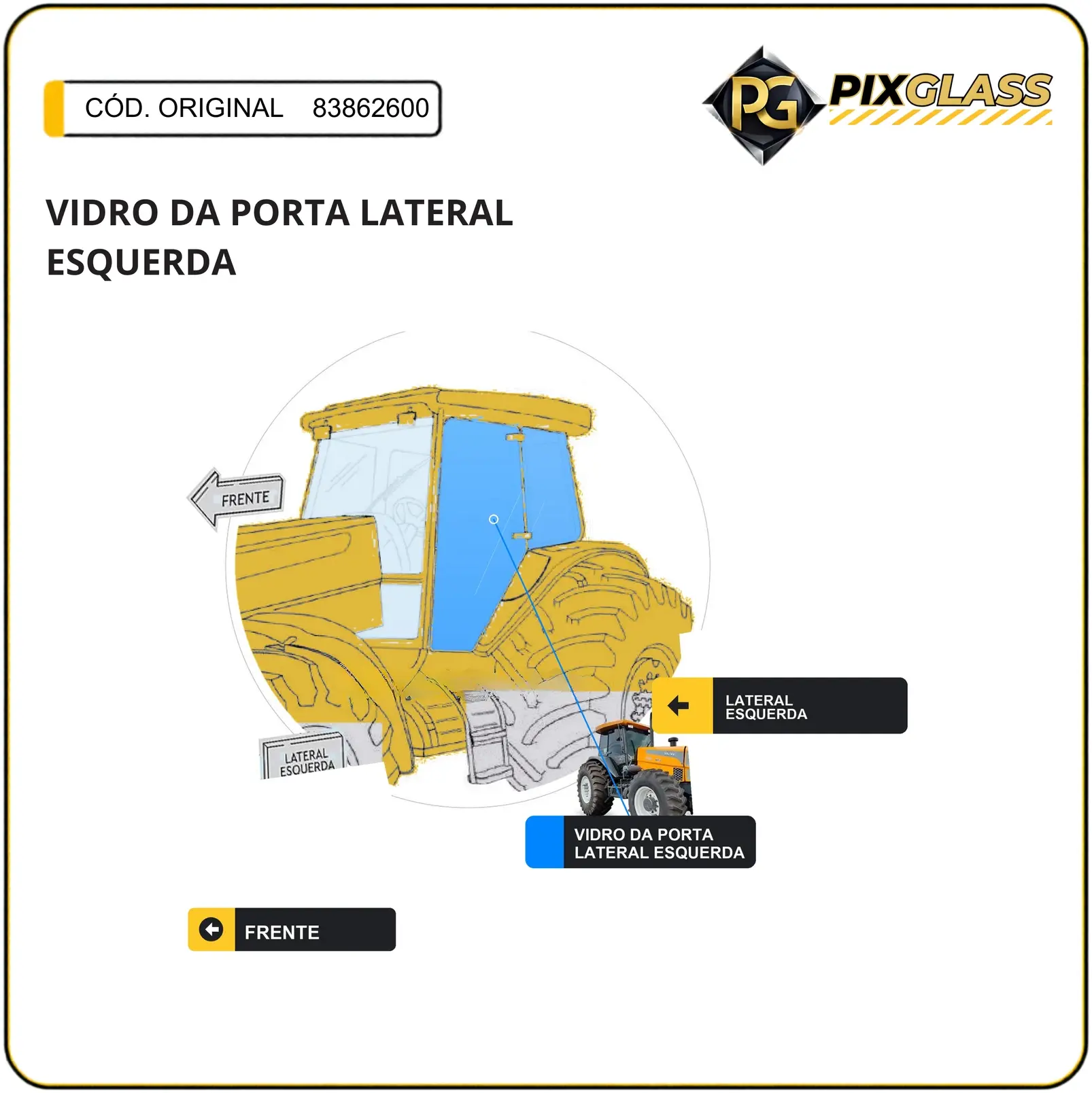 Vidro DA Porta Lateral Esquerda