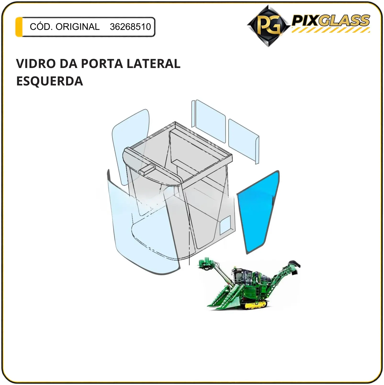 Vidro DA Porta Lateral Esquerda